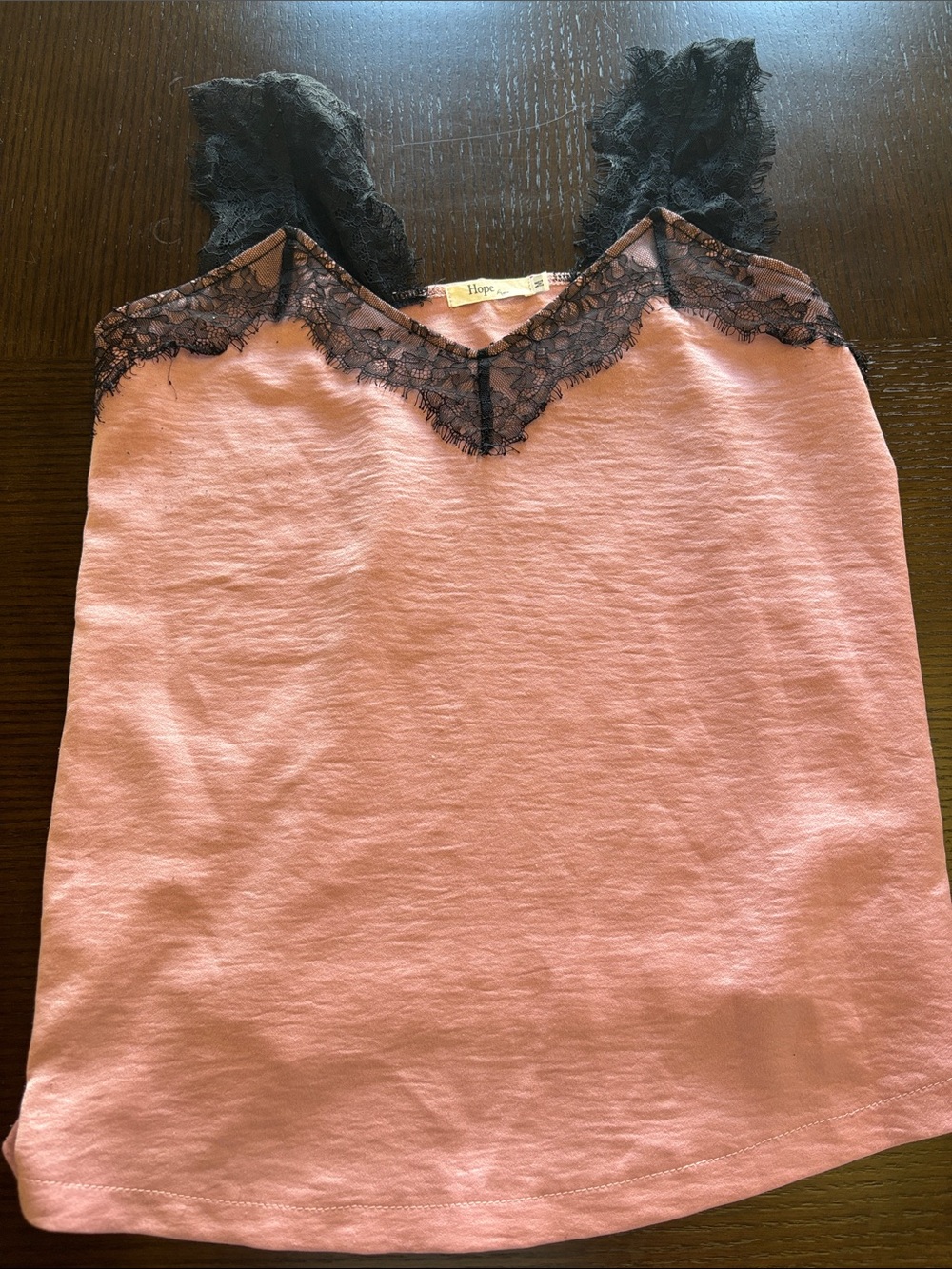 Pink Lace-Trim Cami Top